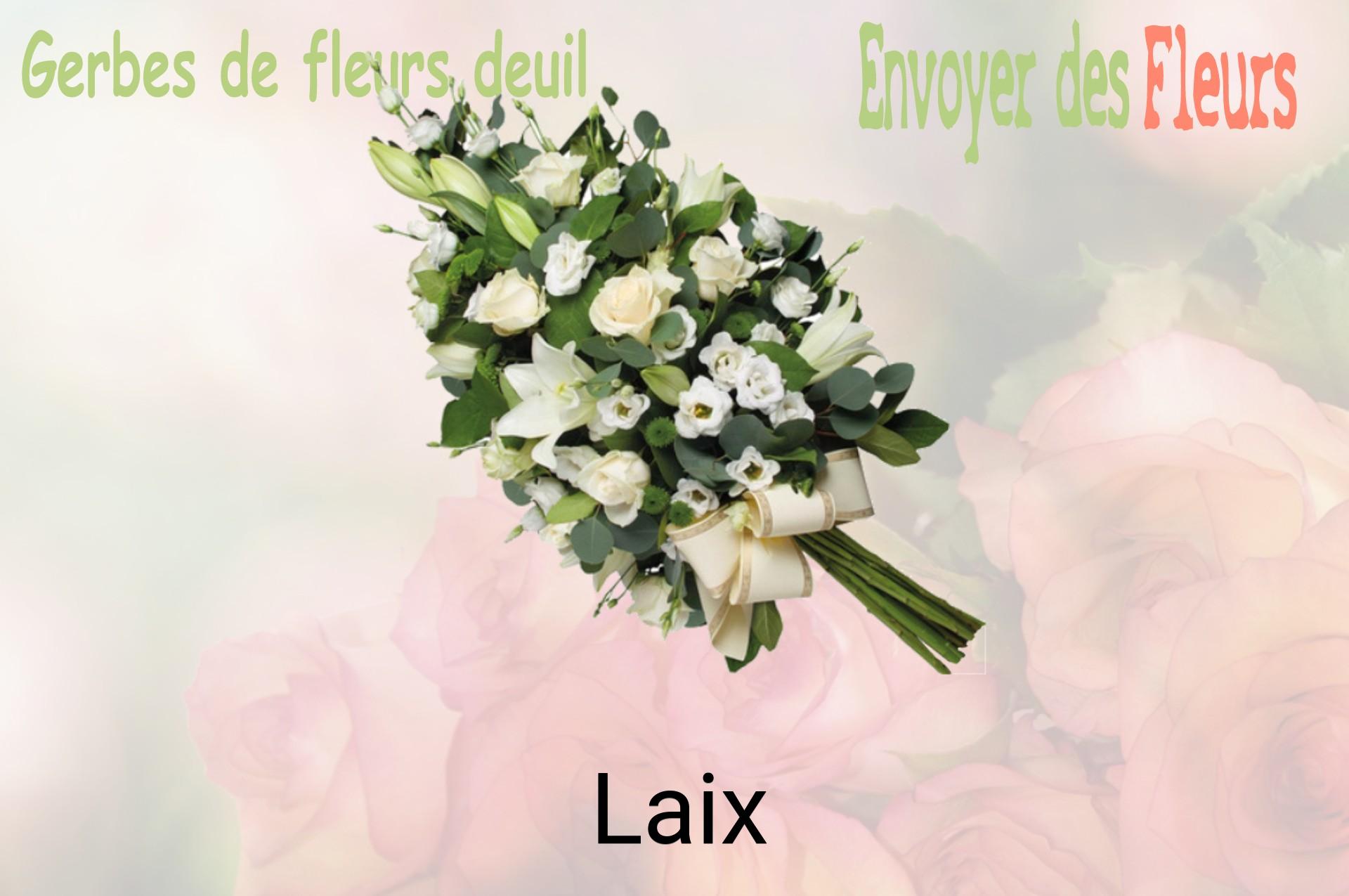 Gerbe de fleurs de deuil livrée à Laix